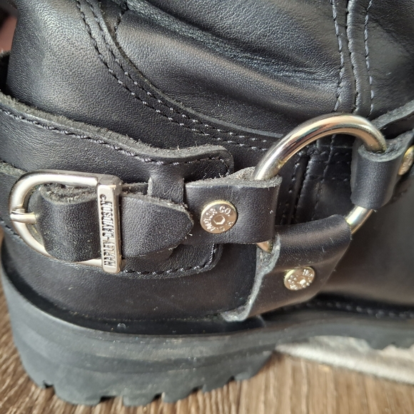 Harley-Davidson Black Leather Riding Boots with Silver Logo - Picture 3 of 6